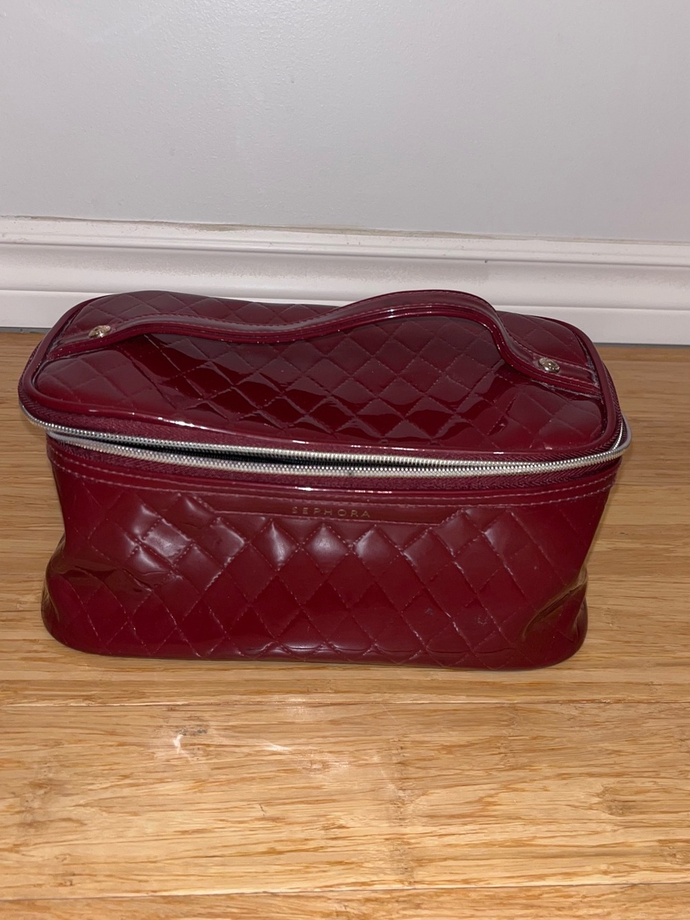 Sephora Quilted Burgundy Vanity Bag